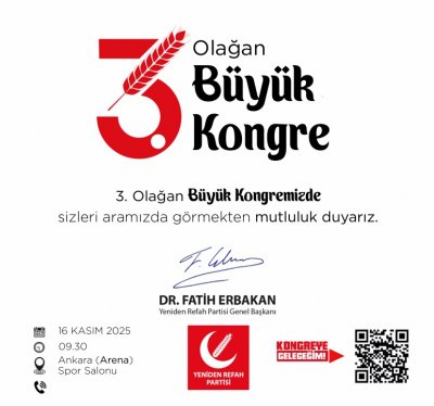 3. OLAĞAN BÜYÜK KONGREMİZE DAVET